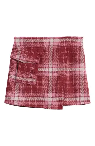 Love, Fire Kids' Plaid Skort In Port Plaid