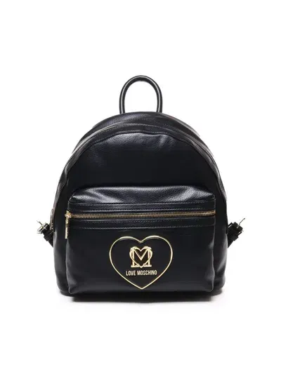 Love Moschino Logo Lettering Backpack In Black