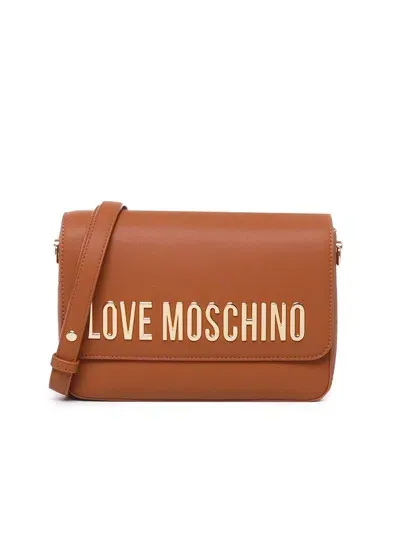 Love Moschino Logo Lettering Shoulder Bag In Marrón