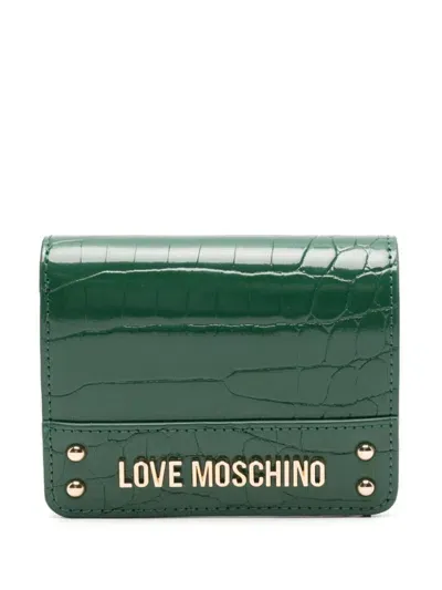 Love Moschino Logo-lettering Wallet In Green