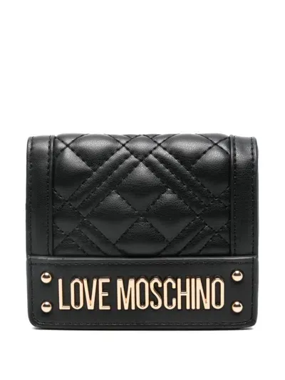 Love Moschino Logo-plaque Wallet In Black