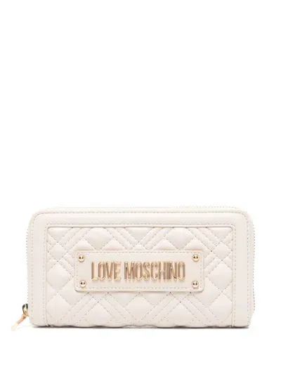 Love Moschino Logo-plaque Wallet In Neutral