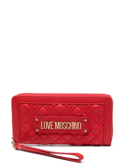 Love Moschino Matelassé Wallet In Red