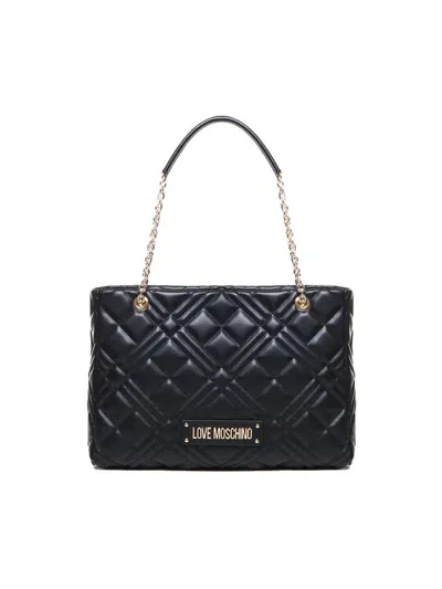 Love Moschino Quilted Shopper Bag In Black