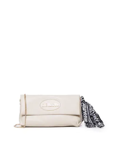 Love Moschino Rectangular Shoulder Bag In Blanco