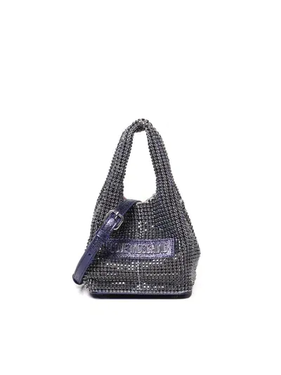 Love Moschino Stone Strass Mini Bag In Blue