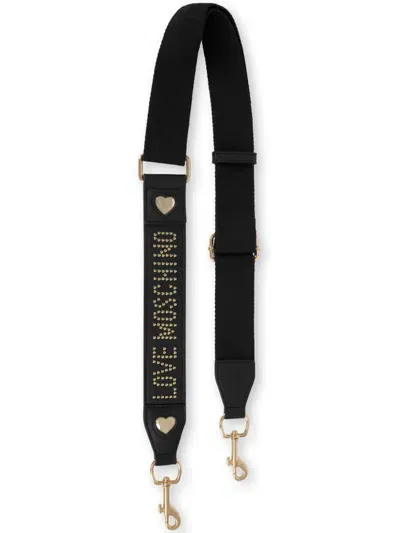 Love Moschino Studded Logo Shoulder Strap In Black