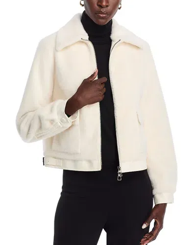 Love Token Faux Fur Jacket In Ivory