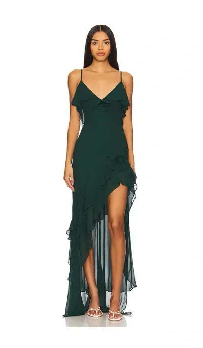 Lovers & Friends Anisa Gown In Dark Green