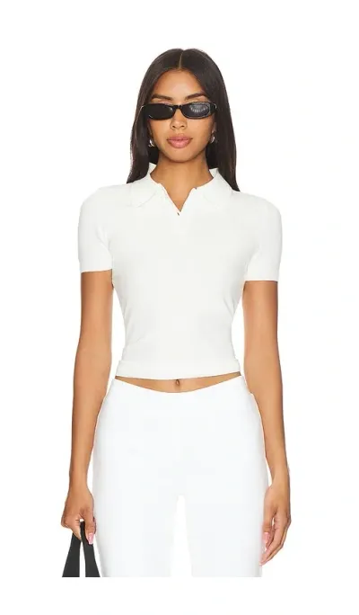 Lovers & Friends Candi Polo Top In White