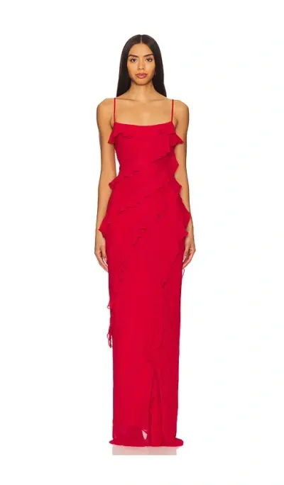 Lovers & Friends Delora Gown In Red