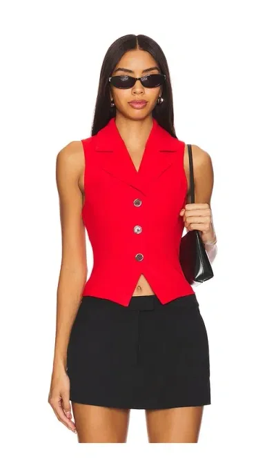 Lovers & Friends Elena Vest Top In Red