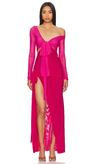 Lovers & Friends Jayleen Asymmetric Dress In Fuchsia