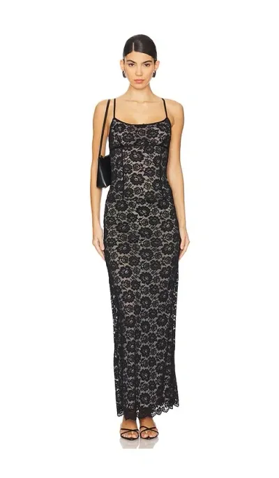 Lovers & Friends Leila Sheer Gown In Black