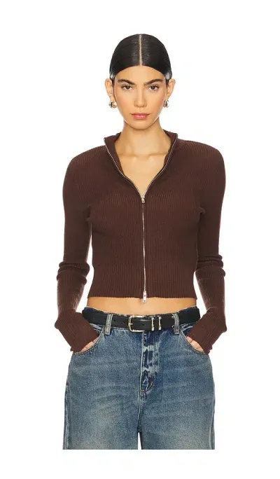 Lovers & Friends Roxana Zip Sweater In Brown