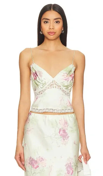 Loveshackfancy Women's Spritely Floral Silk Camisole In Peachy Sage