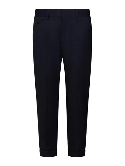 Low Brand Cooper T17 Cropped Slim Fit Trousers In Blue