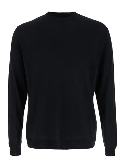 Low Brand Double Crewneck Jumper In Black