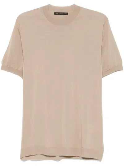 Low Brand Fine-knit T-shirt In Neutrals