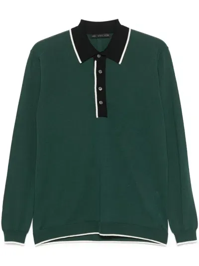 Low Brand Merino Wool Polo Shirt In Green