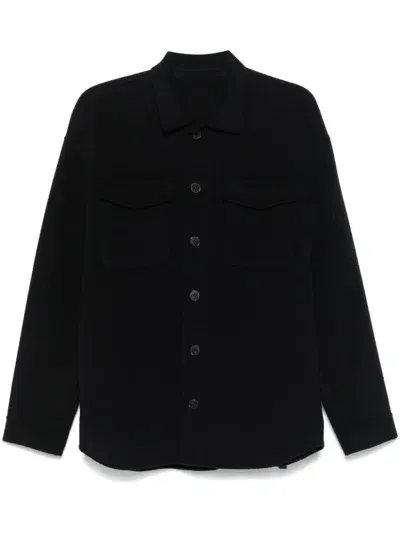 Low Brand Virgin Wool Shirt Jacket In Blue