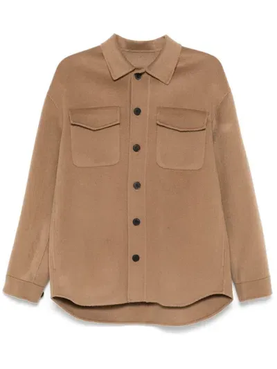 Low Brand Wool Shirt In Brown