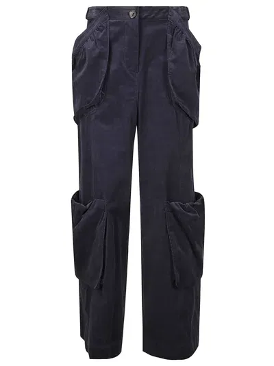 Low Classic Corduroy Bubble Pocket Pants In Dark Blue