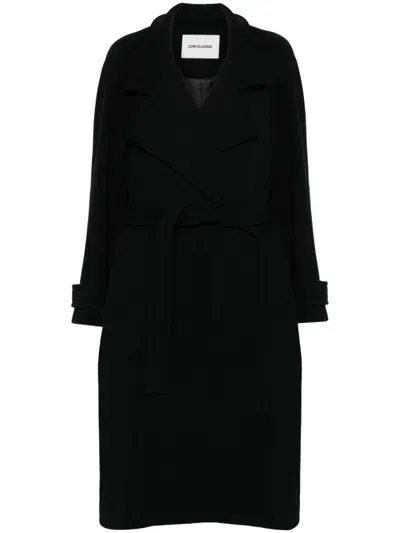 Low Classic Wrap Coat In Black