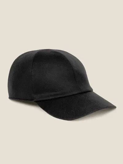 Luca Faloni 2-ply Cashmere Baseball Cap In Black