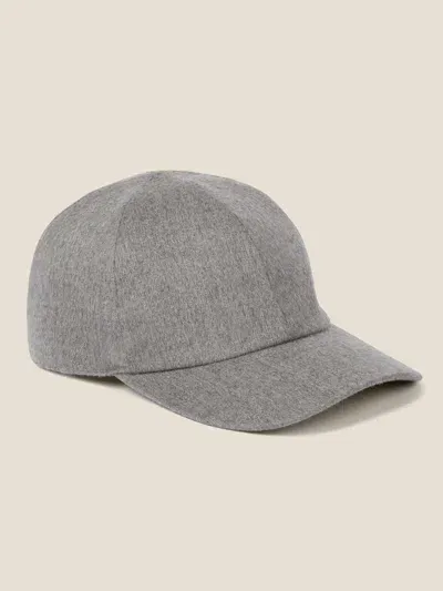 Luca Faloni 2-ply Cashmere Baseball Cap In Light Grey