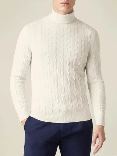 Luca Faloni Roll Neck Jumper In Ivory