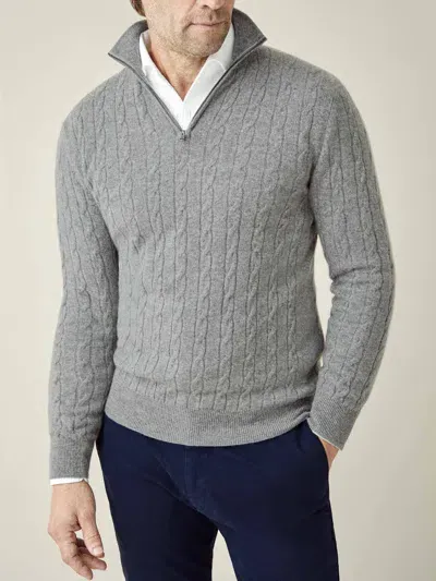 Luca Faloni Quarter-zip Jumper In Dolomiti Grey