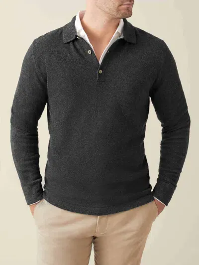 Luca Faloni Polo Sweater In Charcoal Grey