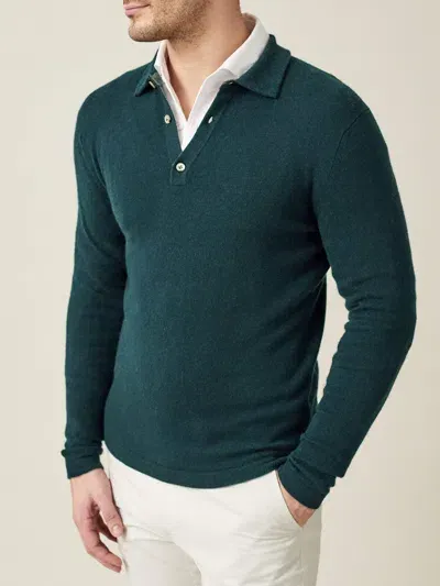 Luca Faloni Polo Sweater In Forest Green