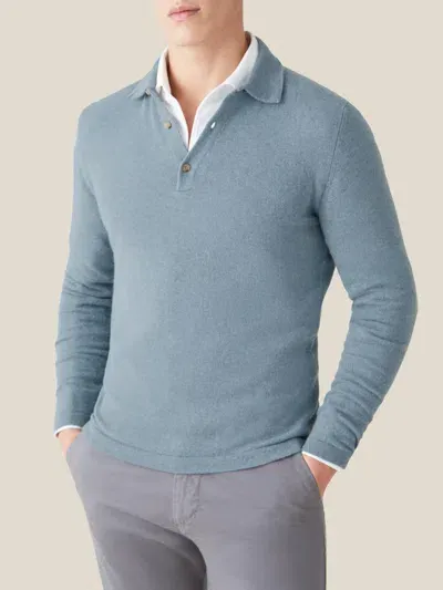 Luca Faloni Polo Sweater In French Blue