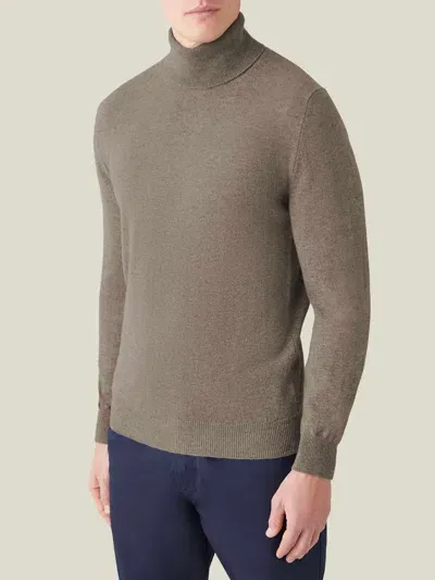 Luca Faloni Roll Neck Jumper In Nocciola Brown