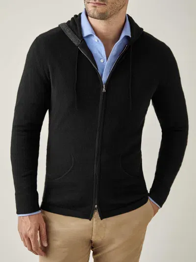 Luca Faloni Full Zip Hoodie Jumper In Black