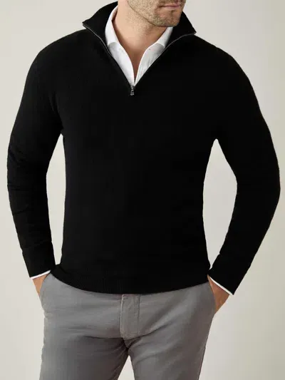 Luca Faloni Quarter-zip Jumper In Black