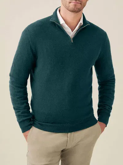 Luca Faloni Quarter-zip Jumper In Forest Green