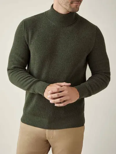 Luca Faloni Mock Neck Jumper In Hunting Green