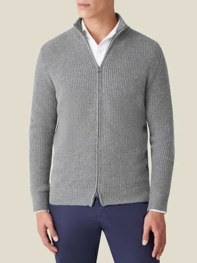 Luca Faloni Zip Cardigan In Dolomiti Grey