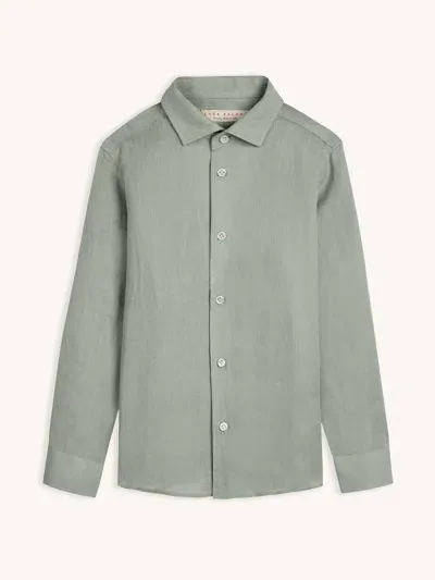 Luca Faloni Boy's Classic Portofino Shirt In Sage Green