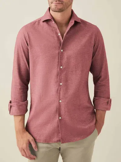 Luca Faloni Brushed Cotton Classic Shirt In Red