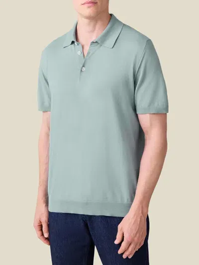 Luca Faloni Cotton Knitted Polo In Marine Green