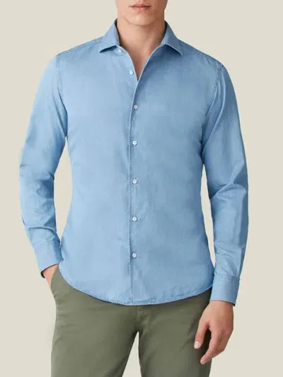 Luca Faloni Denim Classic Shirt In Light Blue