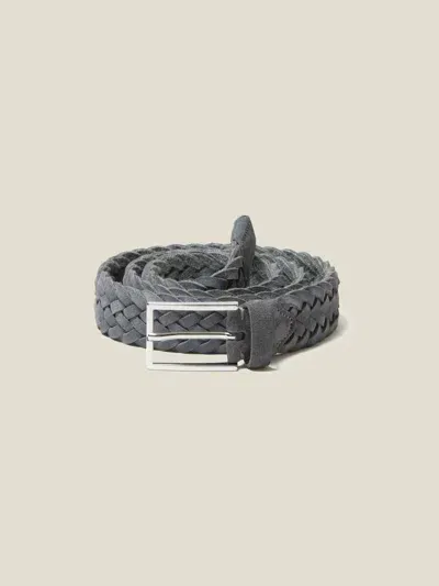 Luca Faloni Woven Belt In Grey