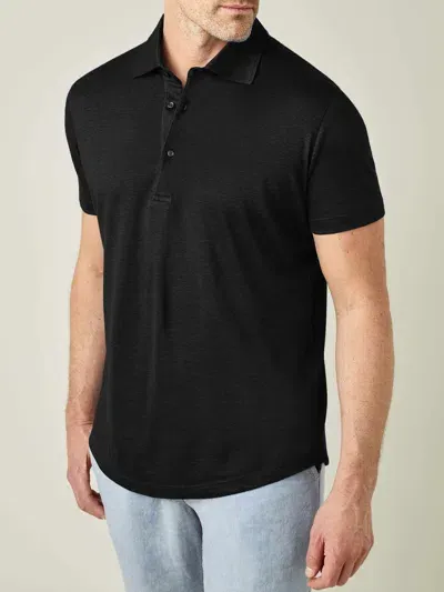 Luca Faloni Linen Jersey Elba Polo In Black