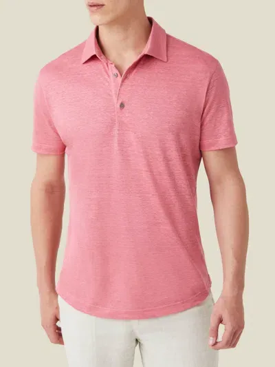 Luca Faloni Linen Jersey Elba Polo In Dusty Pink