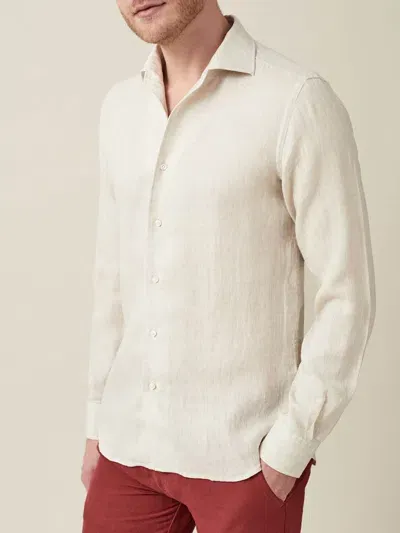 Luca Faloni Linen Portofino Shirt In Sand