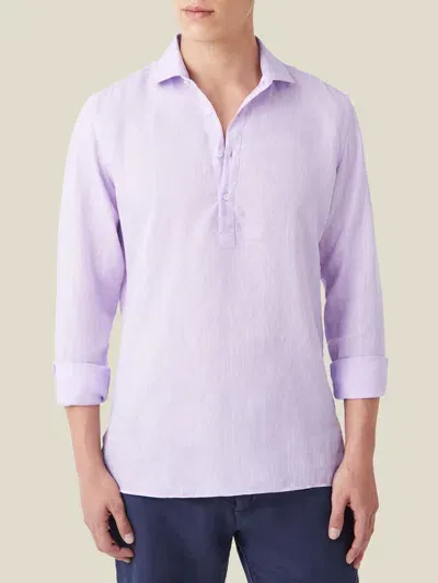 Luca Faloni Linen Ravello Shirt In Lilac